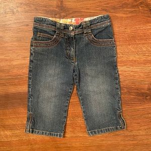 Gymboree denim capris shorts with floral pockets